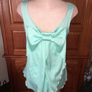 🎀HP🎀Teal Silky Tank Top W/Bow